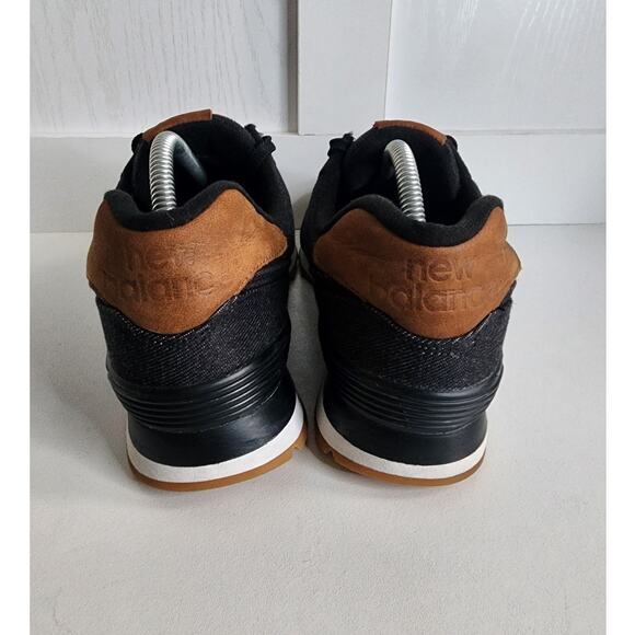 New Balance‎ Men\'s 574 Classics 15 Ounce Canvas Denim Black Brown Sneakers main image 11